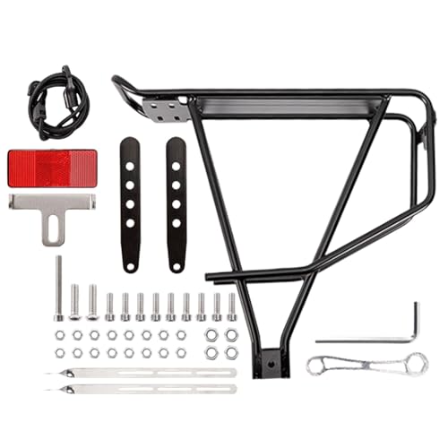 Porte-vélos arrière en alliage d'aluminium noir universel pour trajets quotidiens