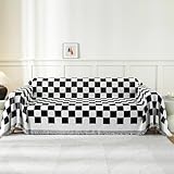LavishCover Dog Couch Cover, 3 Cushion Sofa Slipcover, Non-slip, Square, L Shaped, Boho Style, Furniture Protector (Black 71'x112')