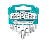 De acero al cromo-vanadio. Juego de 9 llaves de pipa doble hexagonales Total by Ineco