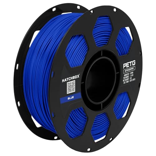 Image of HATCHBOX PETG 3D Printer Filament, Dimensional Accuracy + /- 0.03 mm, 1 kg Spool, 1.75 mm, Blue