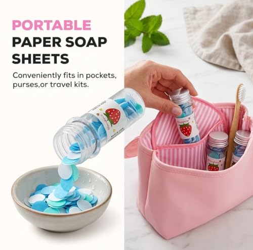 Image of Pack of 2 Paper Soap Strips: Portable Hand Wash for Travel
