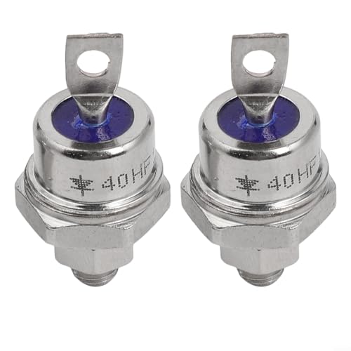 Linnkyfloa for Pack of 2 40A 1200V Diode Rectifier for Stud Mount Applications, Positive Cathode and Negative Anode, Metal Construction, Compatible with Industrial Power(40HF120+40HFR120)