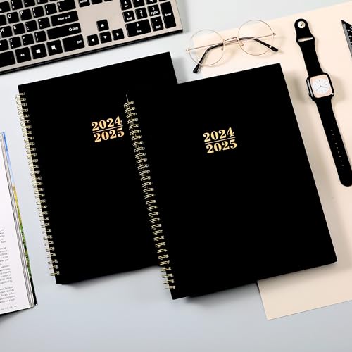 Planner 2024-2025 - Jul.2024 - Jun.2025, 2024-2025 Planner Weekly and Monthly, 9\"x11\", 2024-2025 Academic Planner with Sticky Tabs + Class Schedules + Contacts + Calendars + Twin-Wire Binding - Black - Thumbnail 2