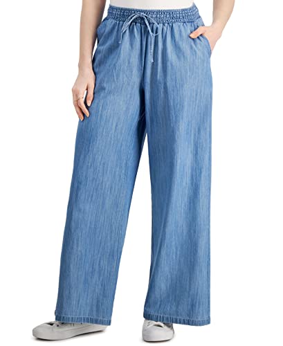 Style Co Womens Chambray Wide Leg Pants