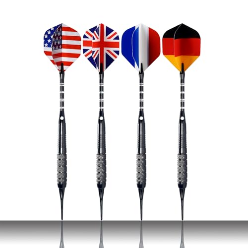 Wolftop 600 Pack Soft Tip Dart Points - 2BA Size Thread Plastic Dart Tips Replacement Dart Accessories Set - Black