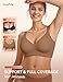 Vertvie Bras for Women No Underwire Wireless Push Up Seamless Full Coverage Comfort Sports Everyday Bra Regular & Plus Size(Brown,Large)
