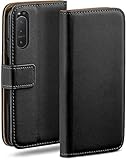 moex Book Hülle für Sony Xperia 5 II Handyhülle mit Kartenfach, Hülle klappbar 360 Grad Schutzhülle, Klapphülle Flip Hülle Cover, PU Leder Handytasche Lederhülle, Schwarz