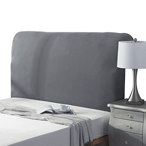 Elastica Copertura Per Testiera Per Letto Imbottito/Legno/Pelle Copri Testata Del Letto Matrimoniale Singolo Rettangolare/Leggermente Stondata Fodera Testiera Letto Protezi(Lunghezza:90-110cm,Grigio1)
