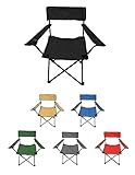 Jardin202 - Silla de Camping Plegable con Portavasos | Metal y Lona | 80x80x49 cm | SELECCIONA Color | Negra