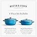 Merten & Storck 3.7QT & 5.5QT Dutch Ovens with Lids, 4 Piece Cookware Set, European Crafted Enameled Iron Stockpot, Induction & All Cooktops, Braising, Stews, Roasting, Slow Cooking, Sourdough, Caribbean Blue