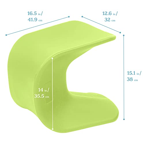 Image of ECR4Kids Wave Seat Perch Stool, 14in - 15.1in Seat Height, Flexible Seating, Lime Green, 2-Pack