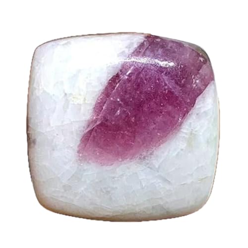 Quartz tourmaline rose cabochon carré 21mm pour création de bijoux DIY