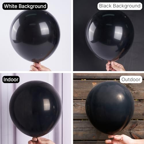 Partywoo 4711100088794 Black Balloons, 140 Pcs Matte Black Balloons Different Sizes Pack Of 18 Inch 12 Inch 10 Inch 5 Inch Black Balloons For Balloon Garland Balloon Arch As Birthday Party Decorations thumb #2