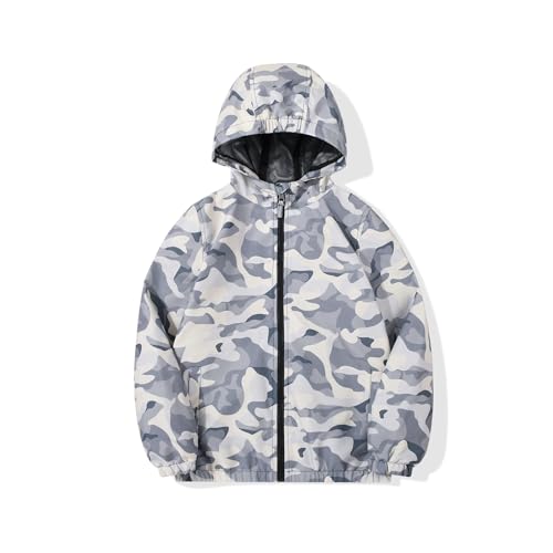 Image of SNOW DREAMS Boys Waterproof Rain Jacket Windbreaker Lightweight Coat Kids Raincoat Outerwear