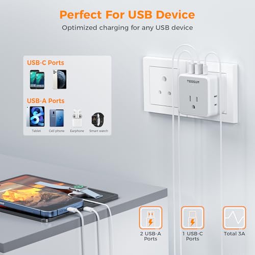 Image of TESSAN European UK India Travel Plug Adapter Kit
