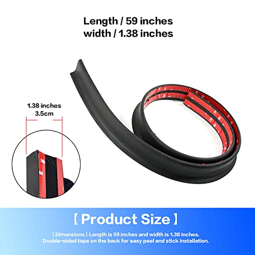 Car Trunk Spoiler Roof Lip Kit,3D Pu Rear Trunk Lip Or Roof Spoiler Sticker Bar With Carbon Fiber Pattern,Car Rear Spoiler Exterior Rear Spoiler Kit, Punch-Free Installation(Matte Black) #TOP2