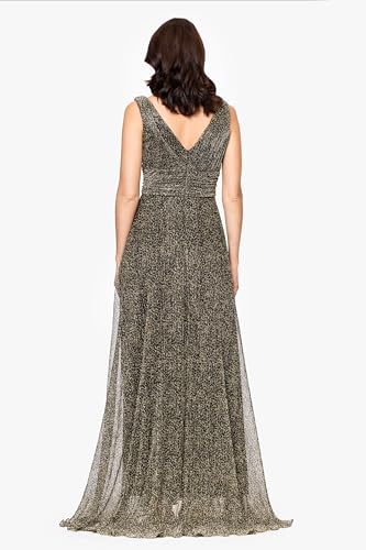 Image of Betsy & Adam Women's Xscape Women's Halter Mock Neck Ruffle Knee Length Dress