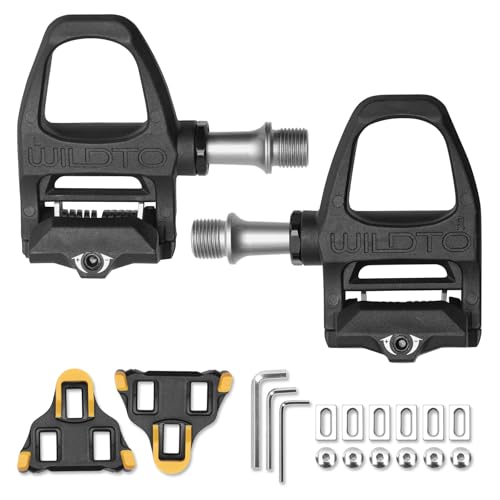 Wildto Road Bike Pedals Clipless Bicycle Pedal Compatible with Shimano Sealed Bearings 9/16" Nylon Composite with SMSH11 Cleats Cycling Fitness Lightweight Replacement Accessories Gift - image 1