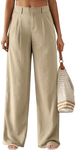 Feiersi Women's Wide Leg Pants Casual High Waisted Slacks Straigh...