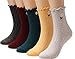 Galsang 5 Pack Ladies Womens Warm Cotton Cable Knit Crew Boot Socks,Size 5-10 A202 (solid color)
