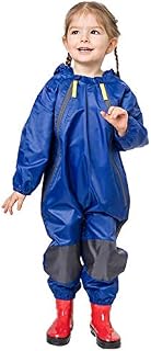 Kids’ Unisex Hooded Rainsuit (Blue, 12M, 12_months)