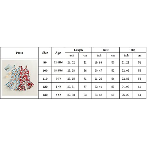Bonangber Toddler Baby Girl Summer Sleeveless Romper Ribbed Floral Print Bell Bottoms Flared Pants Baby Girl Jumpsuit Overalls #TOP6