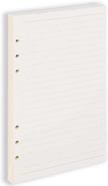 A5 Filofax Refills Paper 90 Pages/45 Sheets A5 Insert Ruled Lined Paper 6 Hole Loose Leaf Punched Paper Refill for Diary Planner Travel Journals Notebooks DIY Projects
