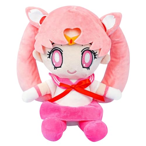 QNUOXEP Peluche Anime Tsukino Usagi Rosa Muñeca de Peluche Cartoon Sailor Moon Muñeca Chibi Moon Plush Anime Doll Sailor Moon Gran Peluche Suave para Niños 20cm