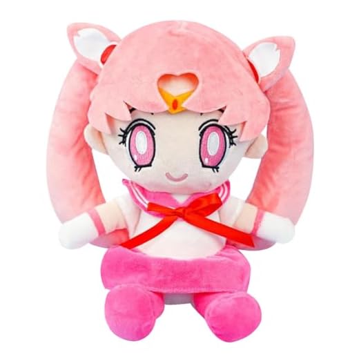 QNUOXEP Peluche Anime Tsukino Usagi Rosa Muñeca de Peluche Cartoon Sailor Moon Muñeca Chibi Moon Plush Anime Doll Sailor Moon Gran Peluche Suave para Niños 20cm