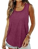 Basic Tank Tops for Women Loose Fit Flowy Summer Shirts Hide Belly Fat Purple 2XL