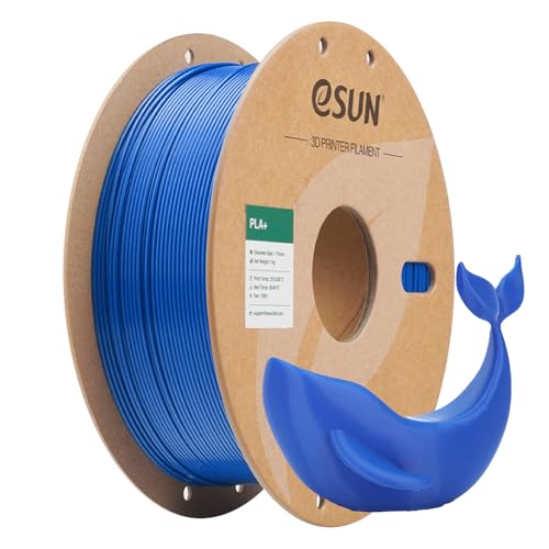 eSUN PLA+ Filament 1.75mm 1KG, 3D Printer Filament Dimensional Accuracy +/- 0.03mm, 1kg Cardboard Spool(2.2lbs) 3D Printing Filament, Fits for Most FDM 3D Printers(Blue)