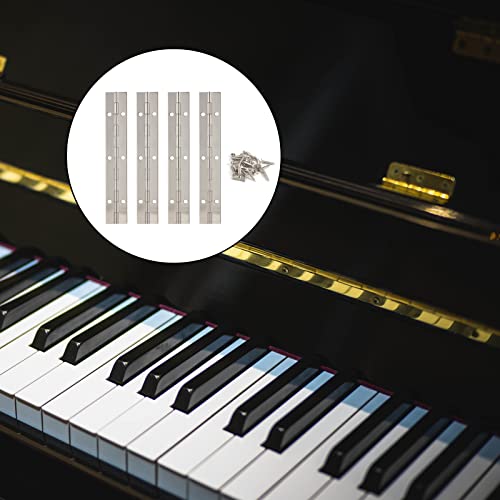 Kinbom 4Pcs 6 Inch Piano Hinge For Cabinet, Continuous Hinge Heavy Duty Piano Hinge With Holes And Screws For Cabinet Door Window (Silver) #TOP4