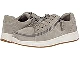 BILLY Footwear Comfort Suede Lo for Women - Lace-up Style, Lightweight and Zip Around Closure Modern Sneakers - Grey 9.5 M