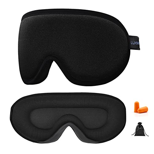 Luxsea Sleeping mask, 3D Contoured Cup Weighted Eye Mask, Night Blindfold, Sleep Eye Mask for Sleeping, Breathable Sleep Mask for Men Women, Blockout Light Eye Shade Comfy Eye Covers for Travel Shift