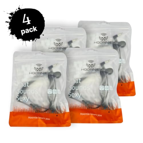 Hoornie® Earphones (Pack of 4) Sound Tube with 3.5 mm Jack, Transparent with Retaining Clip and 10x Free Earplugs - Image 4