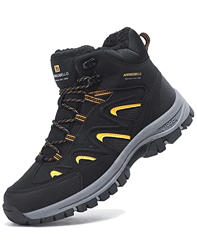 ARRIGO BELLO Mens Snow Boots Winter Warm Ankle Fully Fur Lined Anti-Slip Leather Work Walking Urban Hiking Outdoor 7UK-11UK(Black002, 10.5) ARRIGO BELLO Mens Snow Boots Winter Warm Ankle Fully Fur Lined Anti-Slip Leather Work Walking Urban Hiking Outdoor 7UK-11UK(Black002, 10.5)
