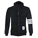 Shensee Handsome Men Sweatshirt Hoodie Casual Zipper Hooded Jackets (M, black)