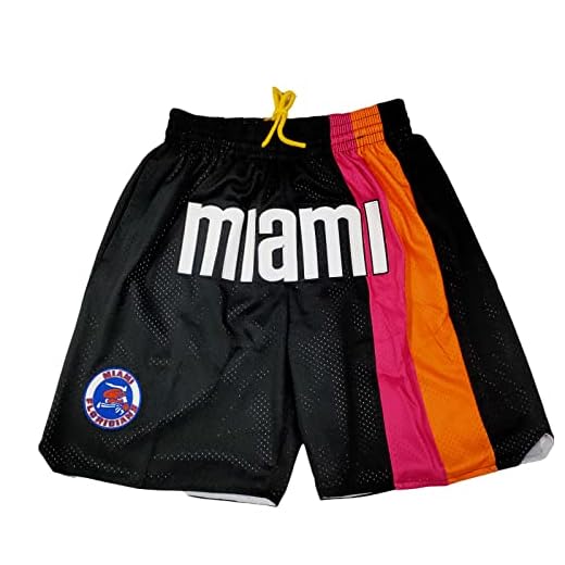 ROOMYDEAL Basketball Sport Shorts Fans Quick Dry Retro Mesh Embroidered Fans Workout Gym Athletic Casual Shorts (Small, 4)