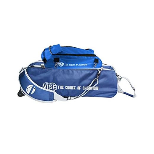 Vise Clear Top 3 Ball Tote Roller Bowling Bag with Shoe Bag- Navy/Silver