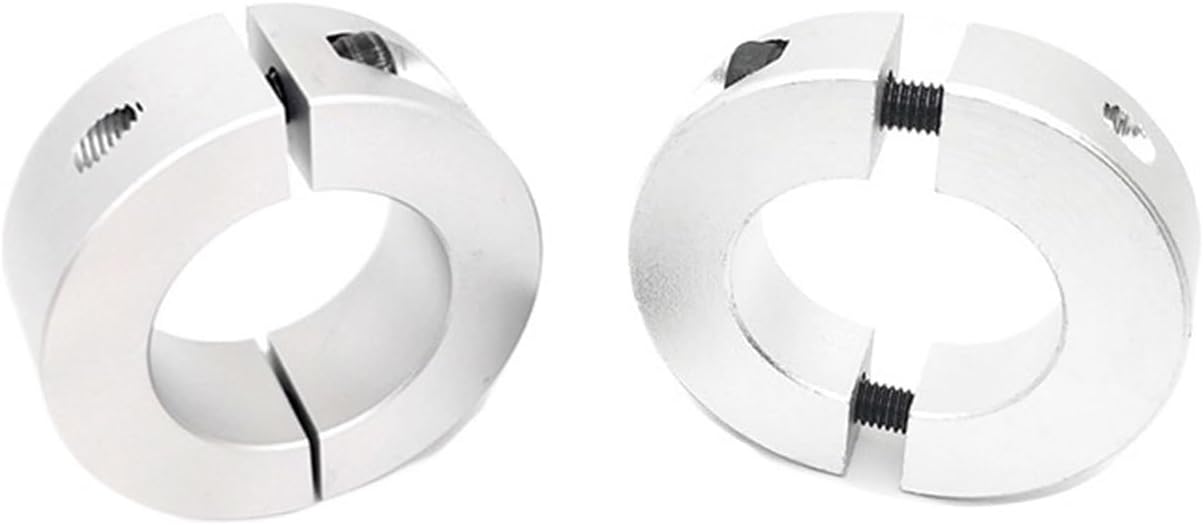 Double Split Clamp-On Shaft Collar， Aluminum Alloy Split Type Shaft Retaining Ring Positioner Multiple Sizes(15x35x10)