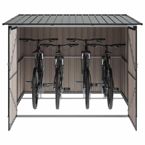 vidaXL Abri de vélo 3 pcs Anthracite 215 x 206 x 157 cm Métal, Jardin et terrasse, Rectangulaire, Moderne, Durable, Design Sympa pour espaces extérieurs, Entretien...