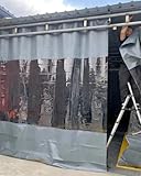 Elitix Cortina de Garaje Partición Cortina de Puerta de Vinilo con Aislamiento...