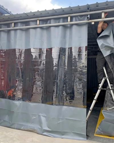 Elitix Thermal Insulated Vinyl Door Curtain Waterproof for Winter, Heavy Duty Shop Curtains for Garage Salon Barber Shop, Warehouse Separator(WxH 2.5x3.3m/8.2x10.8ft)