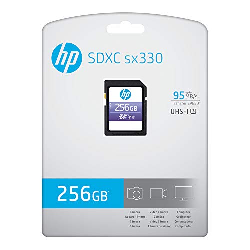Hp 256Gb Sx330 Class 10 U3 Sdxc Flash Memory Card - 95Mb/S, Class 10, U3, 4K Uhd, Full Hd, Uhs-I, Full Size Sd #TOP4
