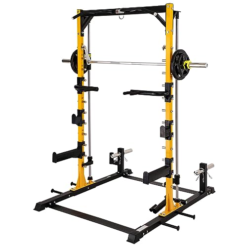Altas Strength 3035 Half Smith Machine 1000 lbs Weight Capacity with Accessories for Versatile Workouts Squat Training Weight Lifting Light Commercial Strength Training Power Cages Easy Assembly