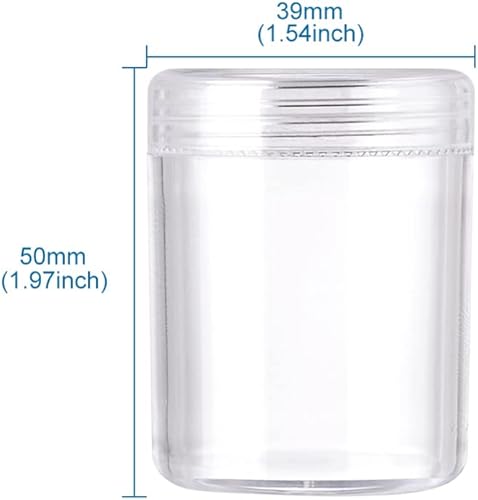 Miniatura 3 de Craftdady 10 recipientes de plástico transparente para almacenamiento de cuentas, frascos con tapa, botella redonda, caja organizadora transparente