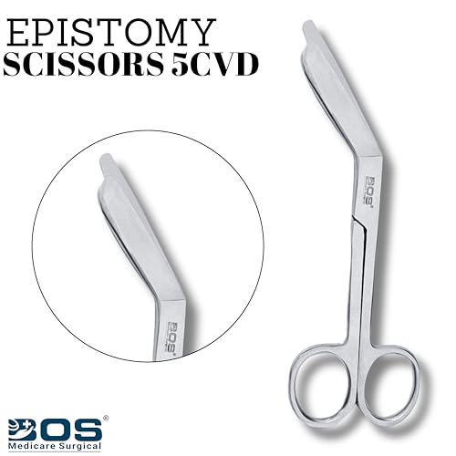 Image of Curved Episiotomy Scissor 5 Inch - Stainless Steel OB GYN Surgical Instrument for Labor & Delivery, CE Certified, Professional Medical Scissors for Gynecological Use