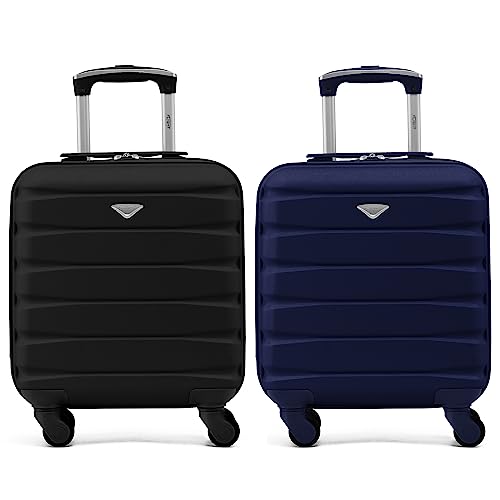 Flight Knight Set of 2 Lightweight 4 Wheel ABS Hard Case Suitcases Cabin Carry On Hand Luggage Approved for Over 60 Airlines Including easyJet, Jet2 & Maximum Size for Ryanair (Priority) 55x40x20cm