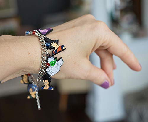 Toynk Dragon Ball Z Character 15-mm Silver-Toned Charm Bracelet | Includes 8 Unique Enamel Pendant Charms | Goku, Vegeta, Piccolo, And More | Fashionable Anime Manga Wrist Jewelry Accessories4