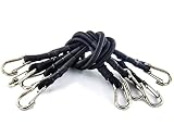 Bungee Cords Elastic Straps with Hooks Lightweight Duty Bungee Cord (24 inch x 4 Pack, Black)